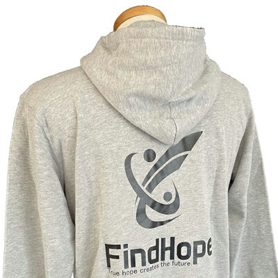樂天商城 - FindHope(ファインドホープ)_男女兼用_バック_メインロゴ1_ジップパーカー【ミックスグレー】_FH014