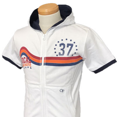 OCEAN PACIFIC(オーシャンパシフィック)_半袖ジップパーカー【ホワイト(WT)】_519353 OCEAN PACIFIC(オーシャンパシフィック)_半袖ジップパーカー【ホワイト(WT)】_519353