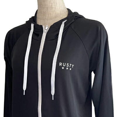RUSTY(ラスティ)_レディース_ラッシュガード【ブラック(BLK)】_938461
