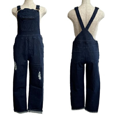 サロペット ショート丈 パンツ レディース オーバーオール つなぎ 秋 デニム ゆったり ワイド 韓国 ブルー