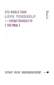 &nbsp;&nbsp;&nbsp; 【フォトブック・折りたたみポスター・ブックマーク7枚・フォトカード付】BTS　WORLD　TOUR　LOVE　YOURSELF：SPEAK　YOURSELF’［THE　FINAL］　FC　SHOP限定 の詳細 発売元: ユニバーサル　ミュージック カナ: ビーティーエスワールドツアーラブユアセルフスピークユアセルフザファイナルビーティーエスジャパンオフィシャルショップゲンテイ / ビーティーエス ディスク枚数: 3枚 品番: PDBV1047 リージョンコード: 2 発売日: 2022/11/11 映像特典: 関連商品リンク : BTS ユニバーサル　ミュージック