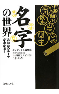 &nbsp;&nbsp;&nbsp; 名字の世界−あなたのルーツがわかる！− 文庫 の詳細 カテゴリ: 中古本 ジャンル: 産業・学術・歴史 民族・風習 出版社: イースト・プレス レーベル: 文庫ぎんが堂 作者: インデックス編集部 カナ: ミョウジノセカイアナタノルーツガワカル / インデックスヘンシュウブ サイズ: 文庫 ISBN: 9784781670324 発売日: 2010/09/30 関連商品リンク : インデックス編集部 イースト・プレス 文庫ぎんが堂