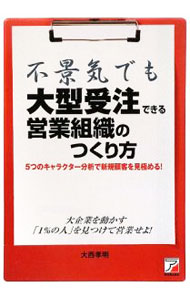 &nbsp;&nbsp;&nbsp; 不景気でも大型受注できる営業組織のつくり方 単行本 の詳細 受注確率が向上する「5キャラクター分析」をはじめ、大型受注に必要な「4つのアイテム」、アポイントが確実にとれる「4ステップのシナリオ」など、不景気に打ち勝てる営業組織のつくり方を指南する。 カテゴリ: 中古本 ジャンル: ビジネス 販売 出版社: 明日香出版社共同マーケティング事業部 レーベル: 作者: 大西孝明 カナ: フケイキデモオオガタジュチュウデキルエイギョウソシキノツクリカタ / オオニシタカアキ サイズ: 単行本 ISBN: 9784756912909 発売日: 2009/04/01 関連商品リンク : 大西孝明 明日香出版社共同マーケティング事業部