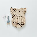 【30日はポイント3倍!】 【 子供服 2点で15%OFF】 ベビー服 ロンパース 子供 夏 キッズ ベビー ドット ドット柄ロンパース ナチュラル オシャレ 女の子 襟 60cm 70cm 80cm 90cm ガーリー 韓国子供服(4)