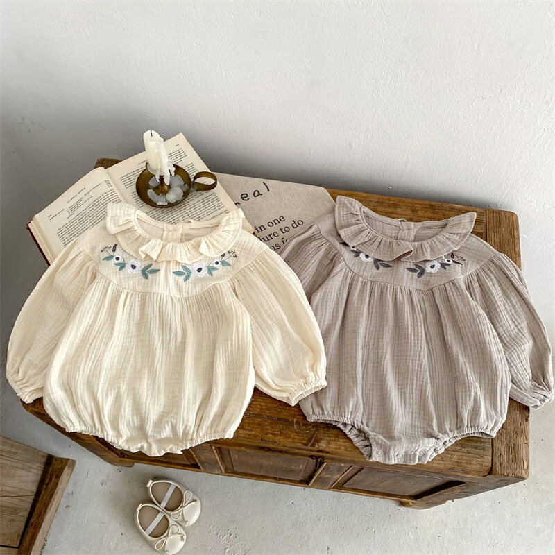 【30日はポイント3倍!】 【 子供服 2点で15％OFF】 ロンパース 長袖 秋服 女の子 ベビー服 くすみ くすみカラー オールインワン 子供 66cm 73cm 80cm 90cm 赤ちゃん オシャレ 普段着 韓国子供服 キッズ インスタ 秋のサムネイル