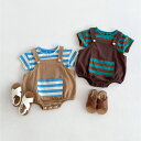 【 子供服 2点で15%OFF】<セットアップ> ロンパース ベビー服 デニム 春 夏 春物 夏物 60cm 70cm 80cm 90cm 100cm ブルー ...