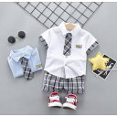 【 子供服 2点で15%OFF】<セットアップ> お出かけ 結婚式 写真 夏 80cm 90cm 100cm ブルー ホワイト 男の子 記念日 新作 セットアッ...