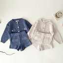 子供服 セットアップ ベビー服 ニット ニットセットアップ 女の子 ブルマ カーディガン ベージュ ブラック オシャレ かわいい ベビー キッズ 60 70 8...