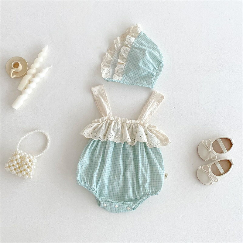 【ポイント5倍!】 ＜帽子付き＞ 子供服 女の子 夏 オーバーオール ロンパース おしゃれ ノースリーブ ..