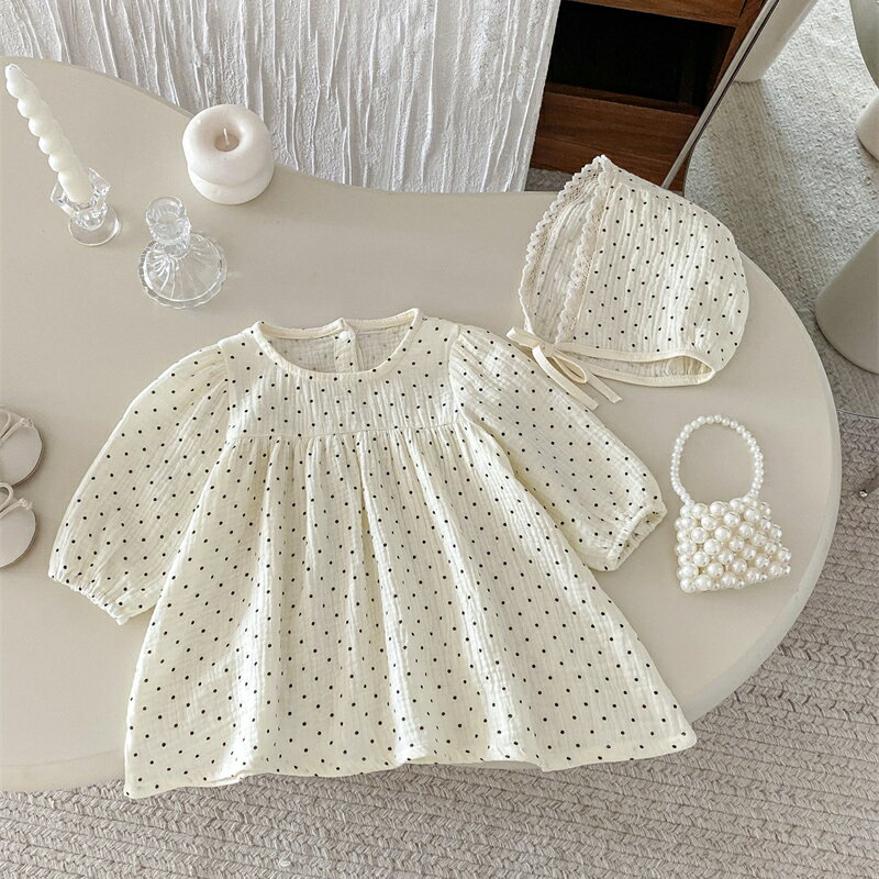 【 子供服 2点で15％OFF】 ベビー服 ワンピース ロンパース 姉妹 ベビー 子ども服 子供服 女の子 ドット お祝い 普段着 ベージュ 韓国子供服 キッズ 韓国 くすみ くすみカラー リボン　ブラックワンピ 3