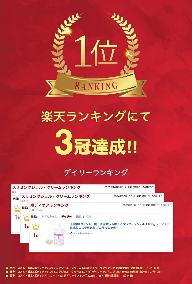 【4日20時～ポイント7倍!】 メディステ マッサージジェル ホットマッサージジェル 1100g ボディマッサージ MEDISTHE 正規品 エステ専売品 プロ用 サロン専売品 薬用化粧品 医薬部外品 ダイエット 美白 透明感 背中ニキビ 足痩せ 浮腫み 2