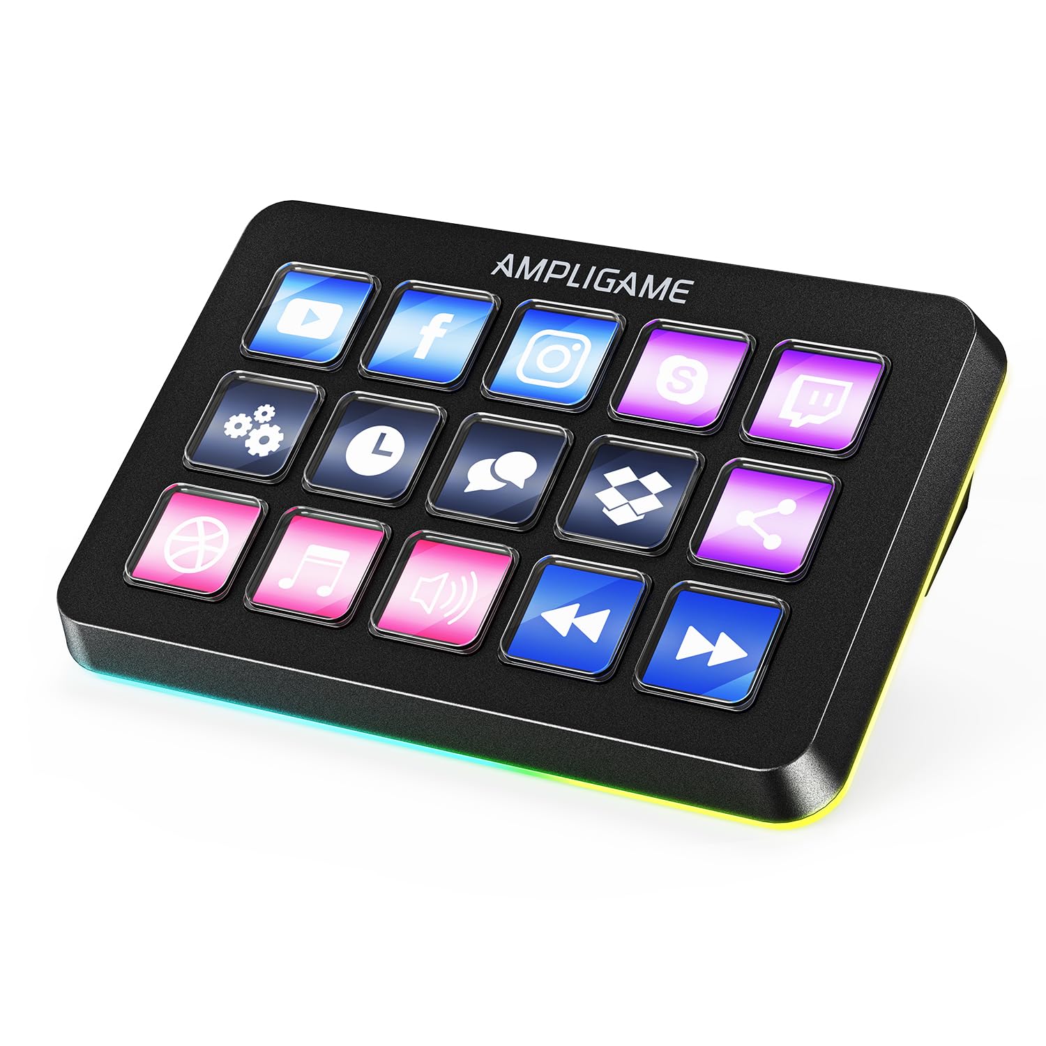 FIFINE Stream Controller 15キー配列 ストリームコントローラー ライブコンテンツ作成用のコントローラー 配信者向けデバイス ストリーミング 配信 ゲーミング OBS/Twitch・/YouTube連携 Mac/PC対応 黒 Amp