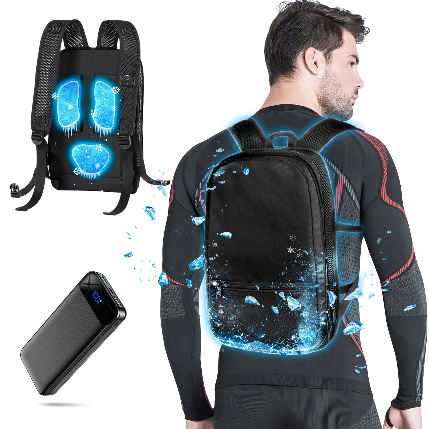 [barkyo] ペルチェ ベスト【2024夏独創＆3つ冷却ブレート付き＆最大-25℃冷やす】冷却ベスト ペルチェ素子 Type-C給電式 30000mAh大容量バッテリー付き エアコンベスト 強弱モード 静音稼働 収納機能 夏冷感作業服 瞬間冷却 フリー