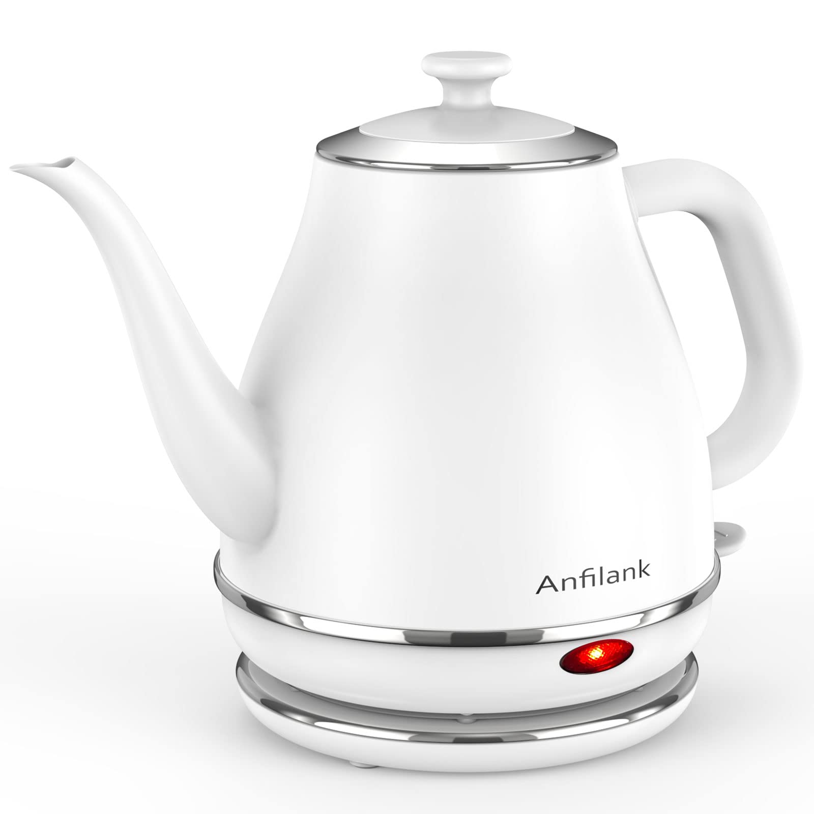 ANFILANK 電気ケトル 1.0L ケトル 電気 内側ステンレス 1200W (急速湯沸かし/空焚き防止/自動電源OFF) PSE認証済み 安心安全 プレゼ...