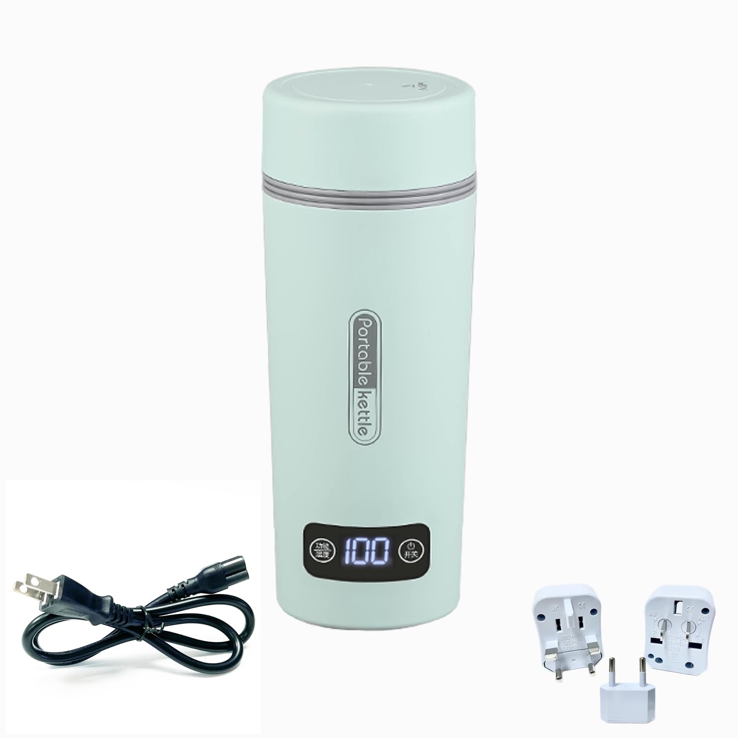 [海外使用可能]Focustar 電気ケトル 小型 ポータブル電気ケトル 350ML 110V-220V兼用 トラベルケトル 変圧器不要 4段温度調節 300W出力 ポータブル電源で使える 携帯湯沸かし器 旅行 車中泊向けのサムネイル