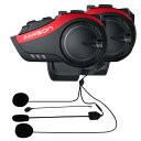 Amison バイクインカム 最大10人同時通話 最大通話距離2000m Bluetooth 5.0 無線機バイクいんかむ 連続28H時間 IP67防水 ヘルメット用インカム 音楽共有 音声聞き取リ FMラジオ付きインターコム 自動ペアリング バイク用通信