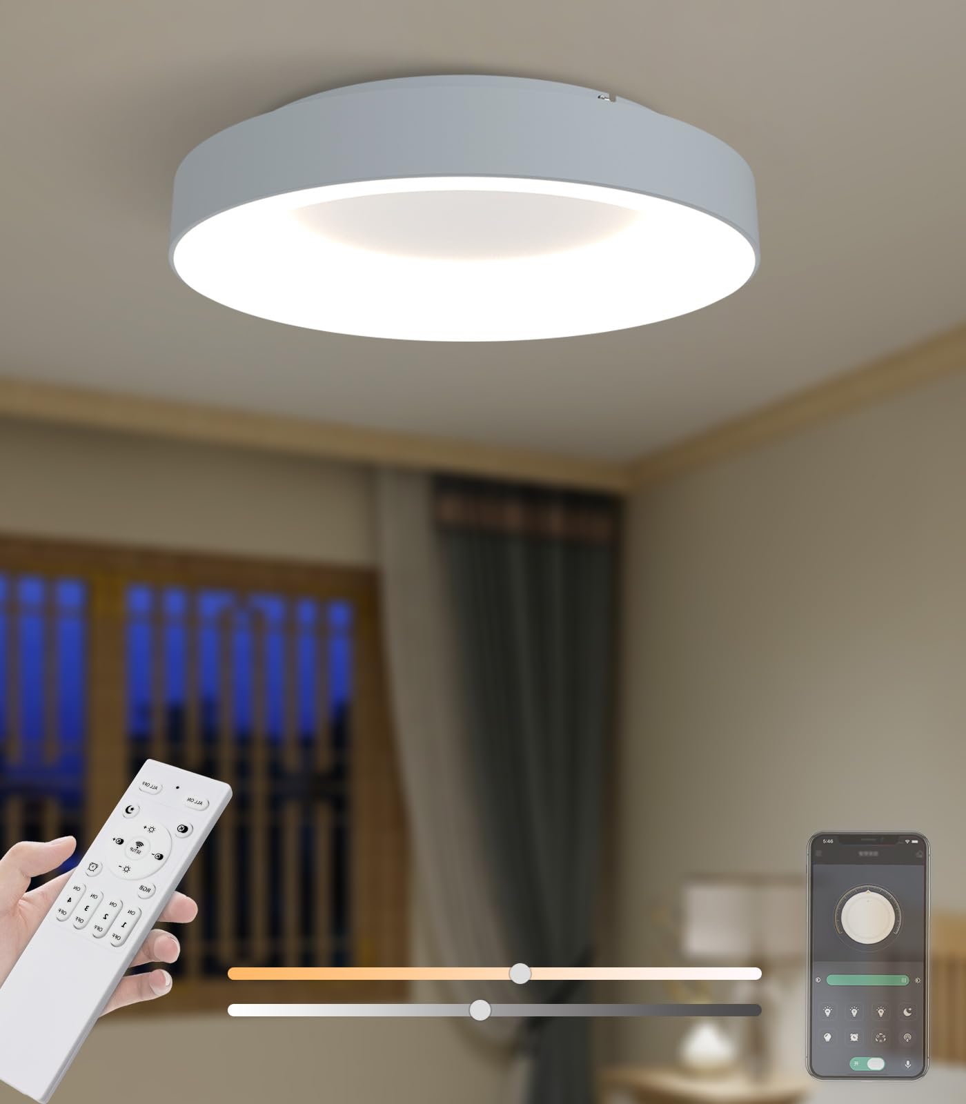 Auesk シーリングライト 10畳 12畳 14畳 おしゃれ 北欧 LEDシーリングライト 無段階 ...