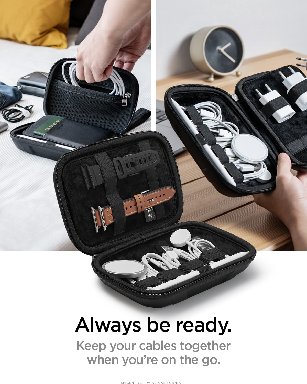 Spigen ガジェットポーチ トラベルポーチ ケーブル 収納 ポーチ 旅行 出張 収納 小物入れ 便利グッズ ラギッド・アーマー・プロ AFA04536 (ブラック) renew06-10018950 RENEW サンプル画像3