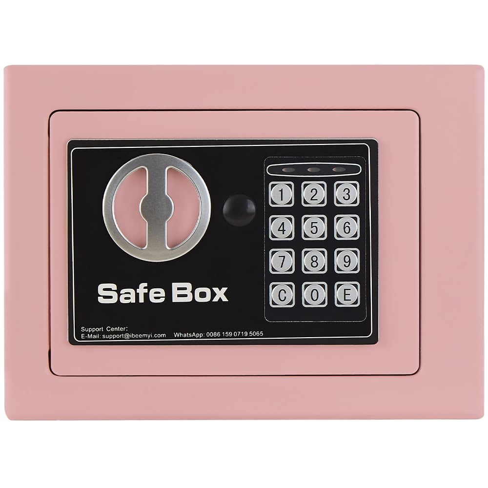金庫 家庭用 小型 防犯金庫 A4ファイル横収納可能 緊急電池ボックス付き テンキー式 床・壁に固定可能 ..