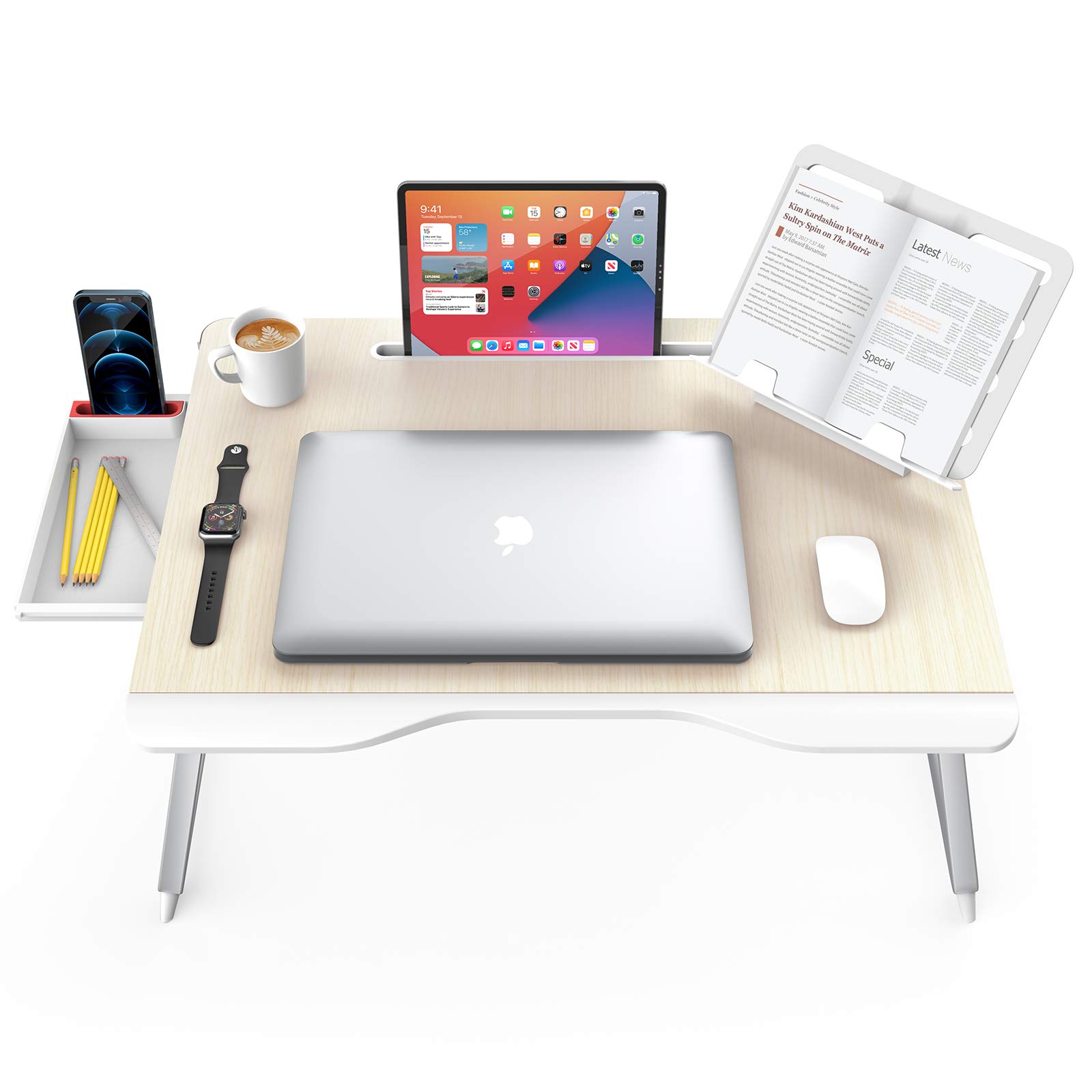 【送料無料】SAIJI ラップデスク 折りたたみテーブル ベッドテーブル ノートパソコンデスク ミニテーブル ちゃぶ台 机 ローテーブル 腕 保護 多機能 軽量 勉強 食事 在宅勤務 一人暮らし G6 3.1kg 40kg荷重 65*49*30cm