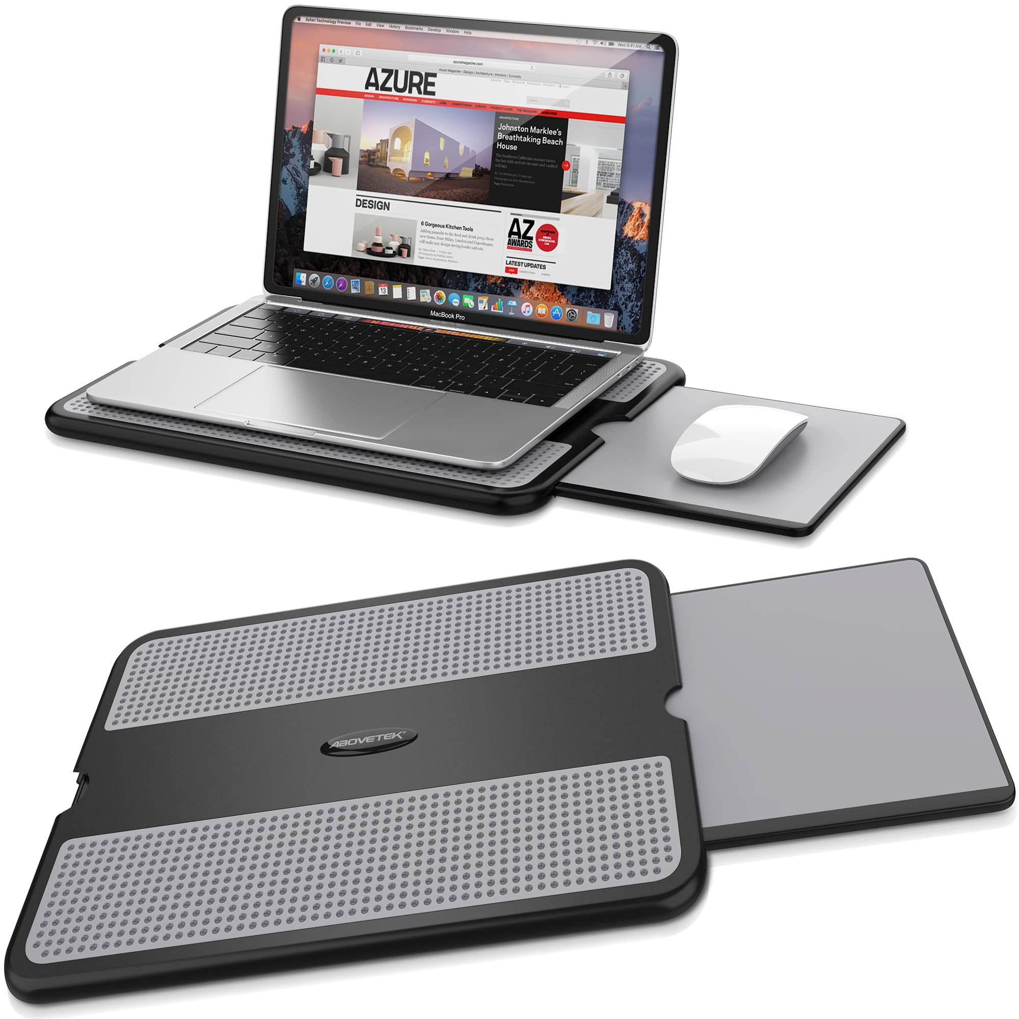 【送料無料】AboveTek 膝上テーブル | ノートパソコン | 軽量 | 7~15.6インチ対応 | マウスパッド付き | 滑り止め | 収納式マウスパッド | 放熱性 | ひざPCスタンド | 冷却台 | ラップデスク スタンド | 置き台 | Macbook/iPad/タブレット/ノートパソコン対応 LD-165G