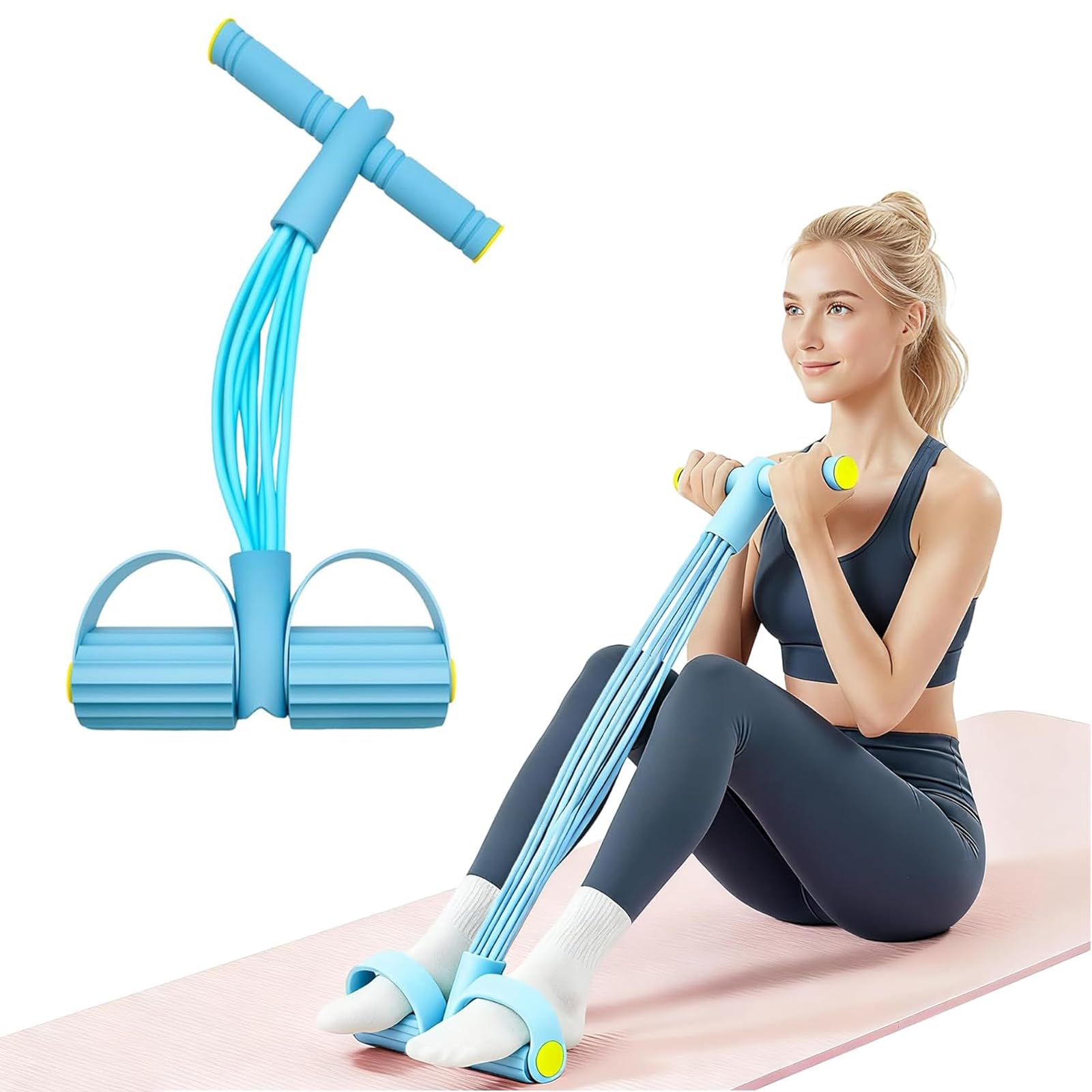【新登場 強化6本ロープ式！】トレーニングチューブ ストレッチバンド ペダル付き 脚 腕 肩 肩甲骨 高弾性 滑り止め 姿勢矯正 筋力増強 猫背矯正 ゴム 筋トレ ベルト ダイエットグッズ 自宅 ダイエット エクササイズ シェイプアップ 筋力 握力 強化