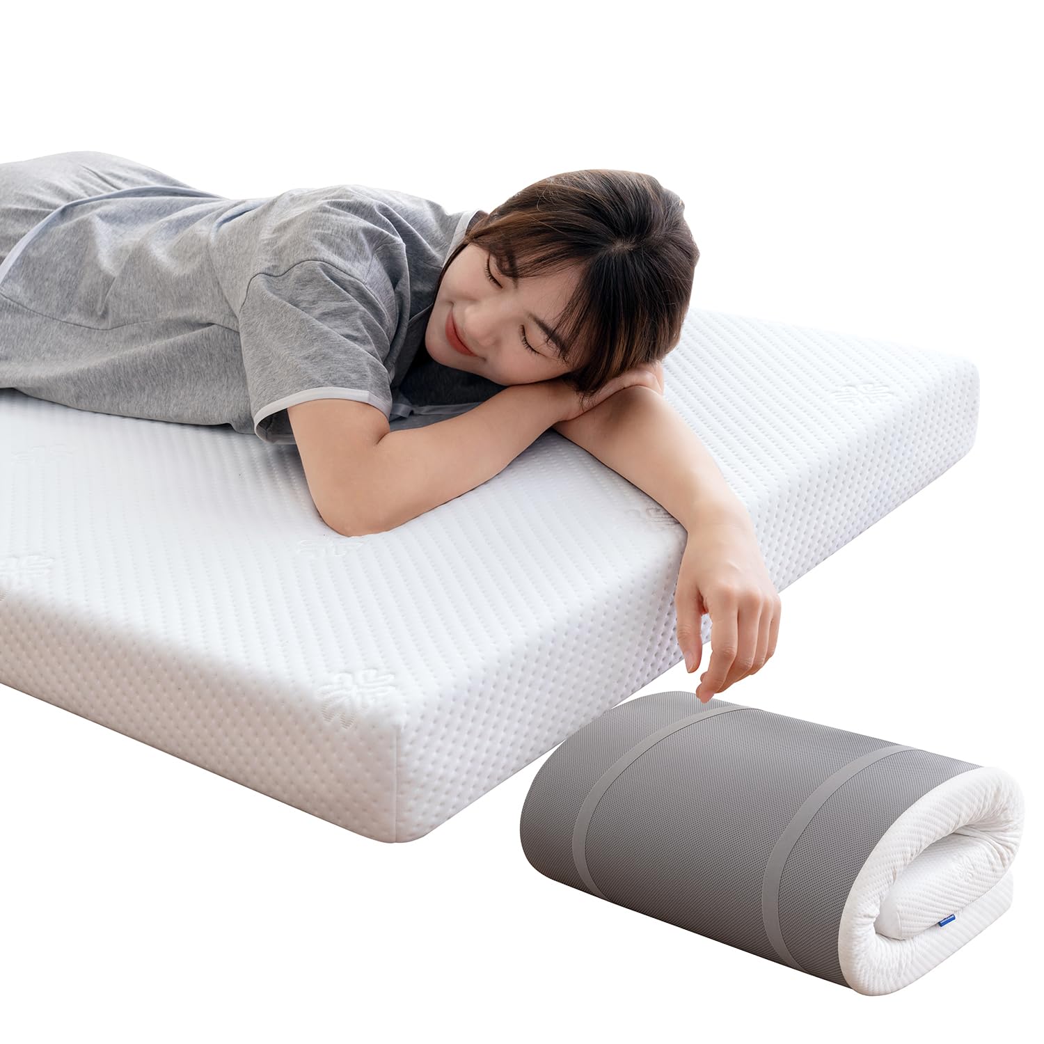 高反発マットレス ダブル 2層構造 低反発マットレス 折り畳み 腰痛 マットレス トッパー 敷布団 120日のお試し期間 密度40D 硬さ150N 来客用 140×190×10cm