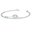 RENEWで買える「ブレスレット レディース オパール 10月 誕生石 2連 お花 シルバーブレスレット 女性 アクセサリー プラチナメッキ 誕生日 クリスマス ホワイトデー プレゼント ギフトラッピング付き」の画像です。価格は6,017円になります。