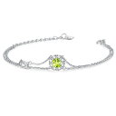ブレスレット レディース 天然石 ペリドット 8月 誕生石 2連 お花 シルバー 女性 アクセサリー ホワイトデー お返し 誕生日 母の日 クリスマス プレゼン...