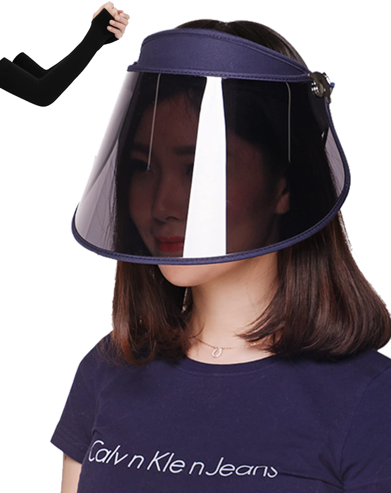 GOKEI サンバイザー レディース uvカット ひよけ帽子 自転車 さんばいざー 紫外線対策 日除け帽子 日焼け対策 アームカバー付き UPF50+ キャップ...