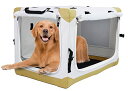 Totoro ball 折りたたみペットケージ 犬ケージ ペット ソフトクレート 犬用クレート 猫用キャリー・カート 持ち手付き 犬猫兼用 折りたたみ簡単『室内休憩、急な来客時、アウトドア、病院、キャンプに大活躍! 』 (L, カーキ)