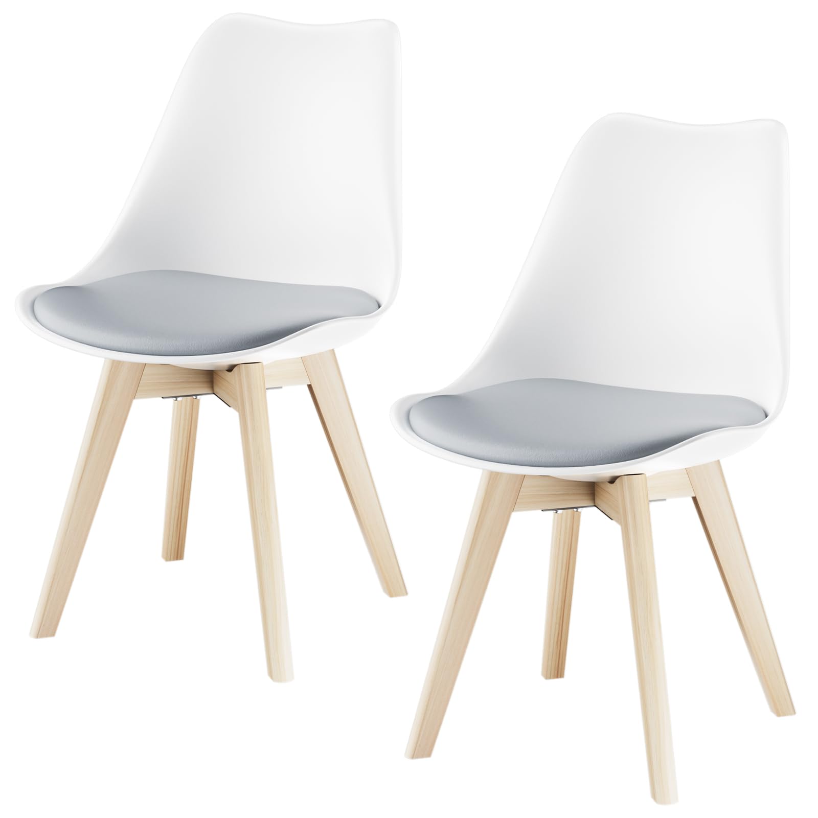 DEWEL ダイニングチェア 2脚セット クッション付き 椅子 カフェチェア シェルチェア リビング ...