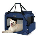 Totoro ball ソフトクレート 中型犬 犬用クレート 犬用キャリーバッグ 犬 キャリーケース 折りたたみ 犬 車用ケージ 5面メッシュ 頑丈耐久 ロック付き 給水ボトルバンド付き 中型犬・猫2匹 15kgまで『トランク、旅行、避難、室内外兼用!』