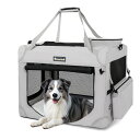 Totoro ball ソフトクレート 大型犬 大空間な犬用クレート 折りたたみペットケージ 5面メッシュ 折りたたみ簡単 省スペース 頑丈耐久 洗濯可能 ロック付き クレート中大型犬 20kgまで『室内休憩、急な来客時、アウトドア、病院、キャンプに大活躍