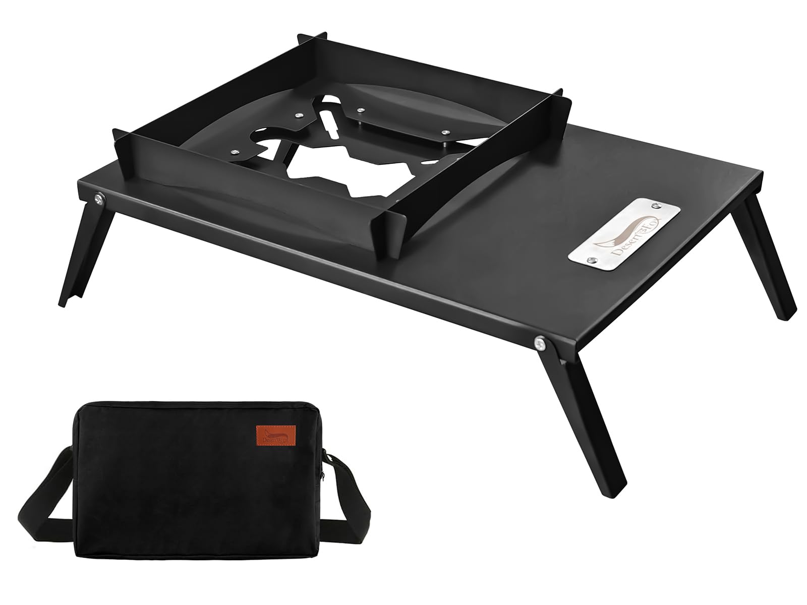 バーナーミニテーブル 折りたたみ式 DesertFox 遮熱テーブル 風防板付きBURNER MINI TABLE IGTテーブル用 SOTO ST-310 ST-340適用 コンパクト 軽量 グリルテーブル天板 キャンプキッチン調理器具 調理ツール アウ