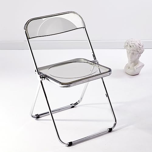 KAIHAOWIN パイプ椅子 透明 折りたたみ 椅子 クリアチェア 折り畳み イス おしゃれ フォールディングチ..