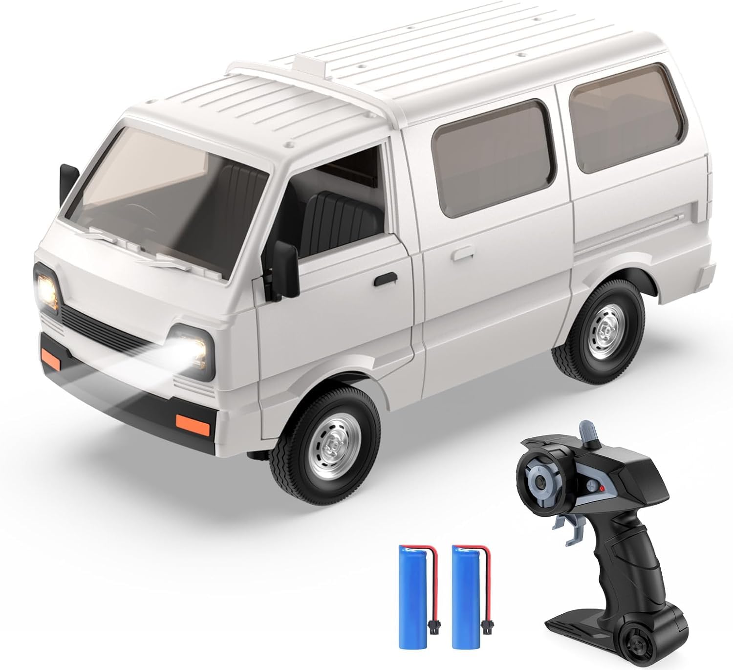 DEERC ラジコン 軽トラ ラジコンカートラック おもちゃ モデル RCカー DIY可能 車おもちゃ 1/16スケール ミニラジコン 操作時間60分 LEDライト付き 効果音 ドリフト機能 2.4GHz デモモード 男の子 小学生 中学生 贈り物 誕生日