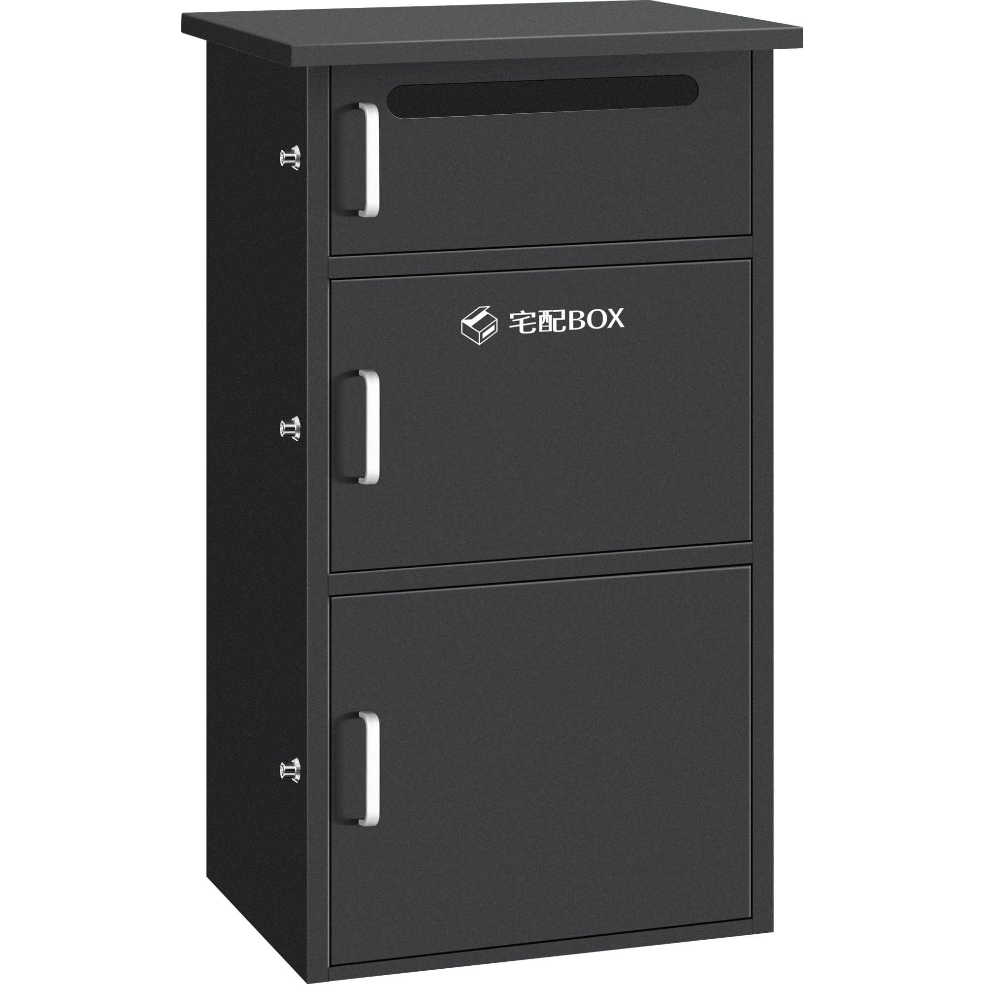 宅配ボックス ポスト一体型 置き配ボックス 屋外 大容量 宅配BOX 一戸建て用 荷物受け 案内ステッカー..