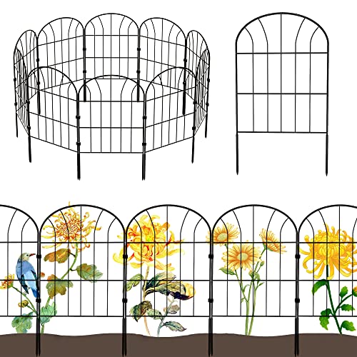 MITOUER【2023最新型】ガーデンフェンス アイアンフェンス 10枚セット ブラック 防錆 植物や花を保護 ..