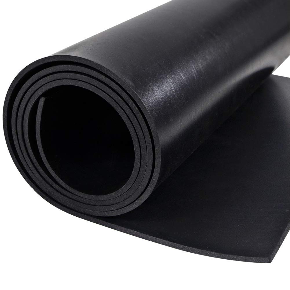 uyoyous ゴムマット 1m x 3m ラバーシート ロール 電絶縁性 工業用 ラバ マット 厚さ3mm 天然ゴムシート巻き ガレージフロアラバーマット 滑り止め 荷台ゴムマット 耐熱 汚れ防止 ッ素ゴムシート 耐油 絶縁 電子レンジ対応