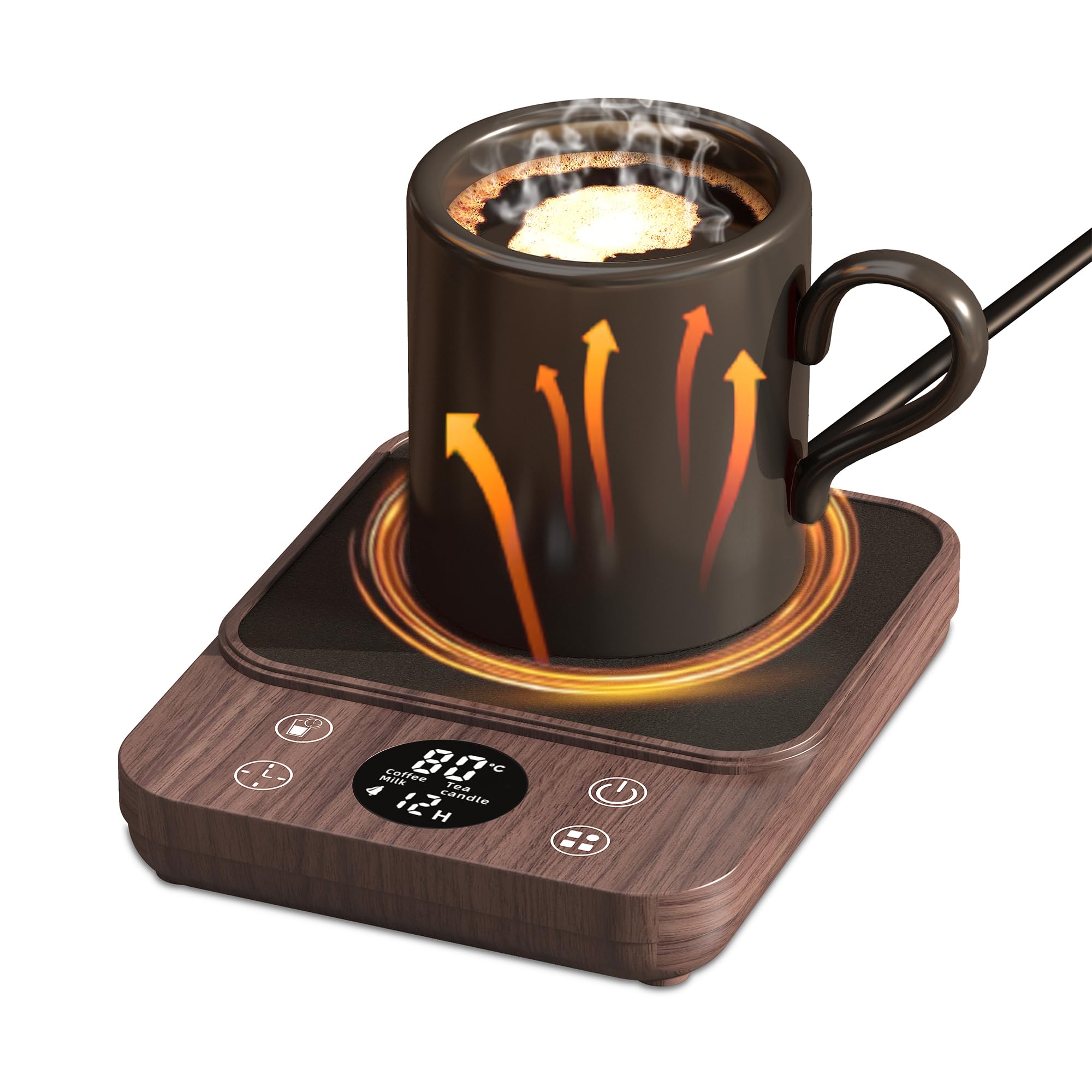 SlowlyTalk カップウォーマー 【より多くの容器サイズに対応・9段温度設定・予約モード】コーヒー保温コースター マグカップウォーマー ドリンクウォーマー...