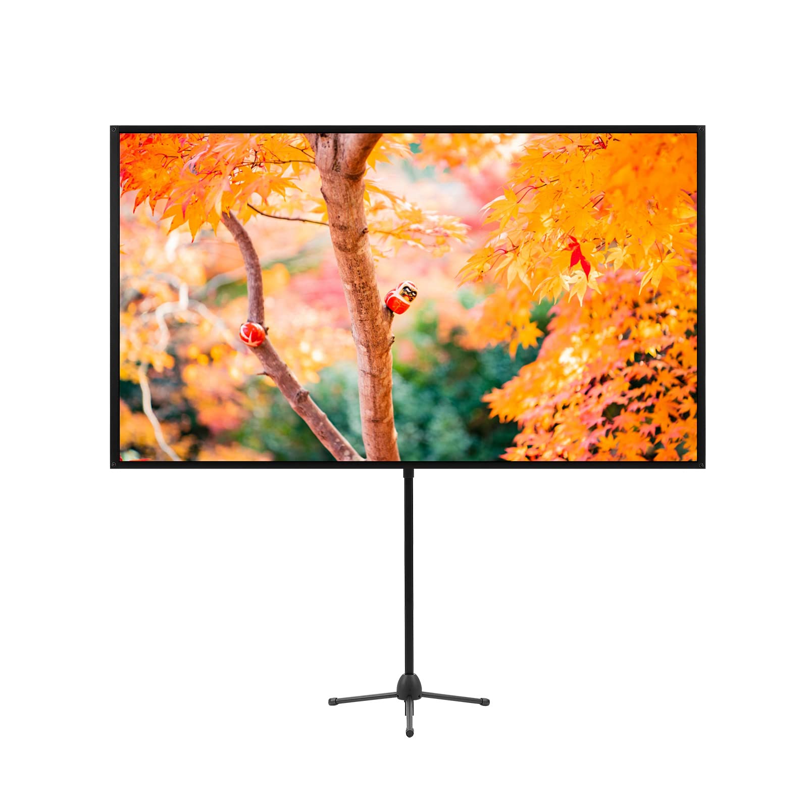 excelimage プロジェクター スクリーン プロジェクター用 スクリーン 自立式 60インチ 16：9 アルミニウム マット 分解せずに360回転 ポータブル 1.2ゲイン、しわのない。ホームシネマ、ビジネスプレゼンテーション、屋内および屋外のエンタ