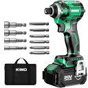 KIMO インパクトドライバー セット 20V 200N?m 高回転 電動 ブラシレス 4モード 無段変速・正逆転両用 充電式 LEDライト付き 過負荷/過熱保護 DIY 日曜大工 家具の組立て ビット6本 ソケット4本 3.0Ahバッテリー バッグ 日本