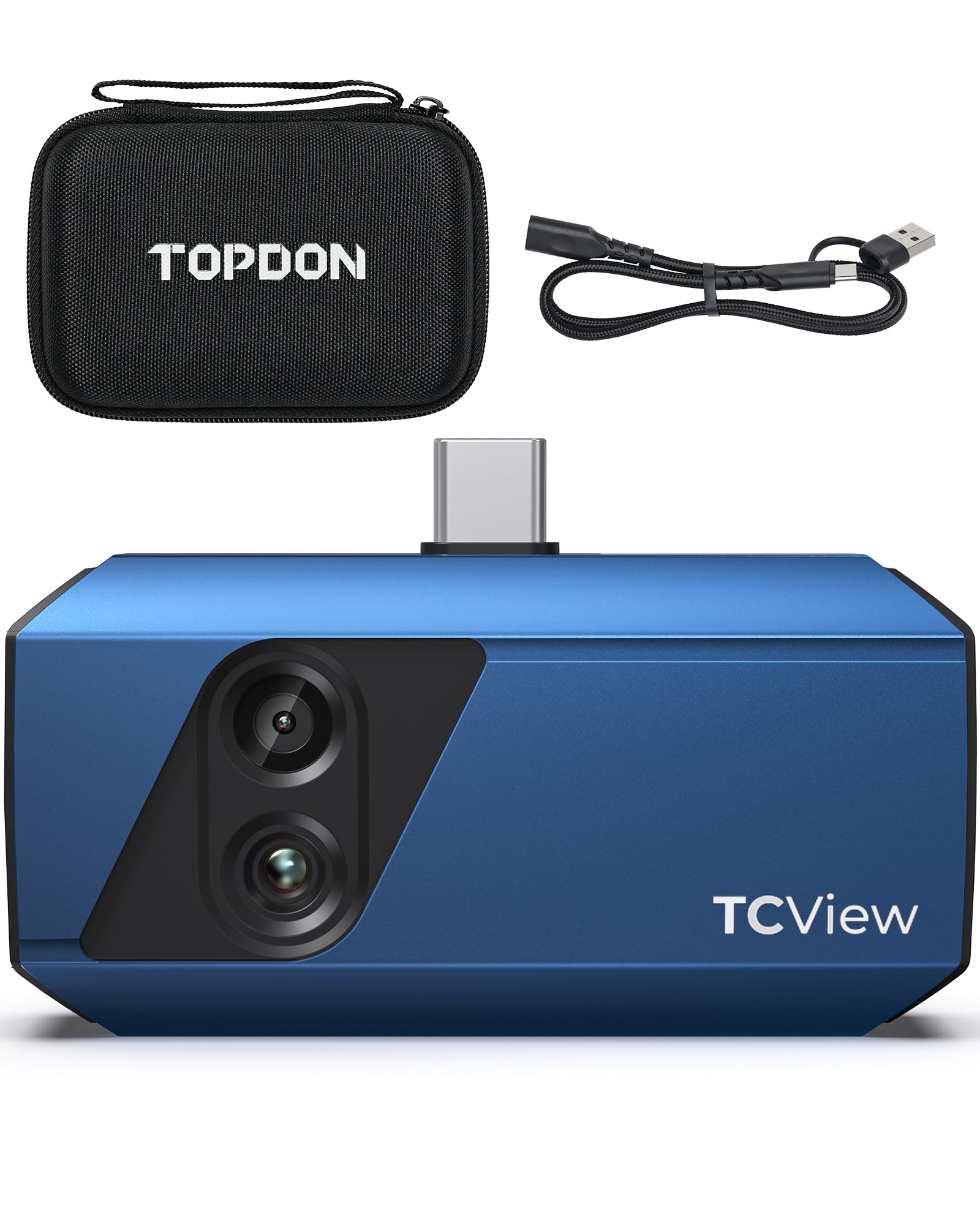 TOPDON TC001 Plus サーモグラフィーカメラ (Android 用)、512 x 384 スーパー解像度 (100W可視光カメラ付き)、256 x 192 IR 解像度、スマートフォン、タブレット、PC 用デュアルレンズ サーマルカメラ (i