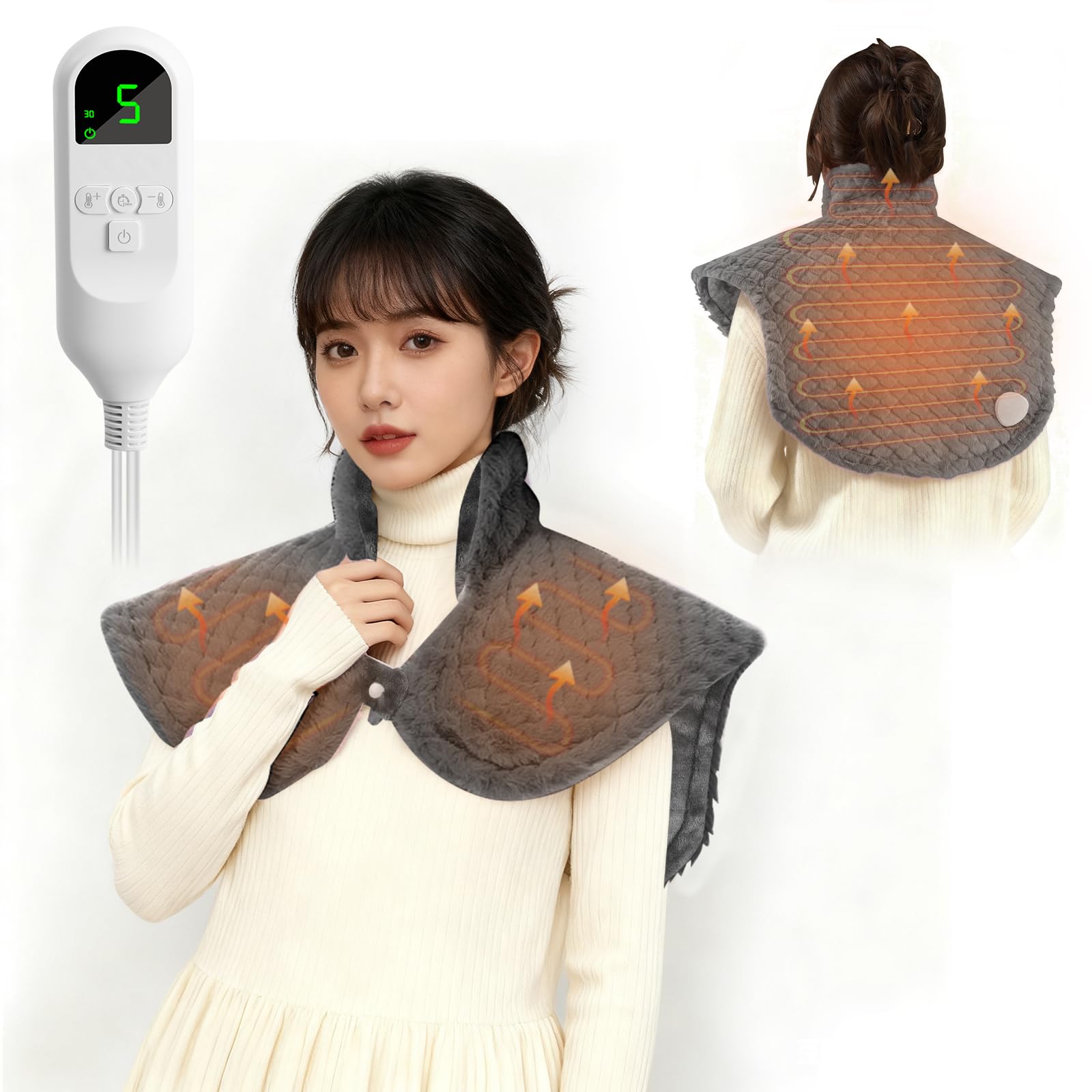 電気肩パッド 電気肩マット 【2025年革新アップ 極上のぬくもり 兎毛調】 電気肩掛け 電気ショール 肩..