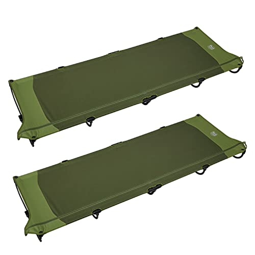 TIMBER RIDGE キャンプベッド 折りたたみ 一体式 数秒セットアップ 耐荷重102kg スチール製 L205.7*W67.6*H15cm キャンプコット きしみ音ない コンパクト テントコット 持ち運び アウトドアベッド 沈み感ない (グリーン/