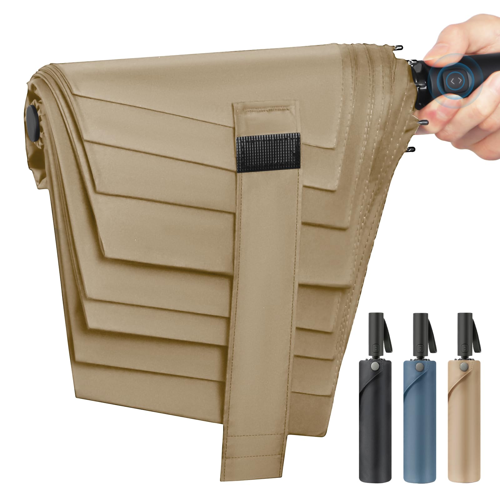 LittleSo 【1秒でたためる 記憶傘 初登場】折りたたみ 雨傘 形状記憶 ワンタッチ自動開閉 晴雨兼用 丈夫 風に強い 8本骨 大きい傘 104cmの大きめサイズで 折り畳み傘 ビジネス 通勤 通学 就職活動 ワンタッチ 超撥水 軽い メンズ レディ