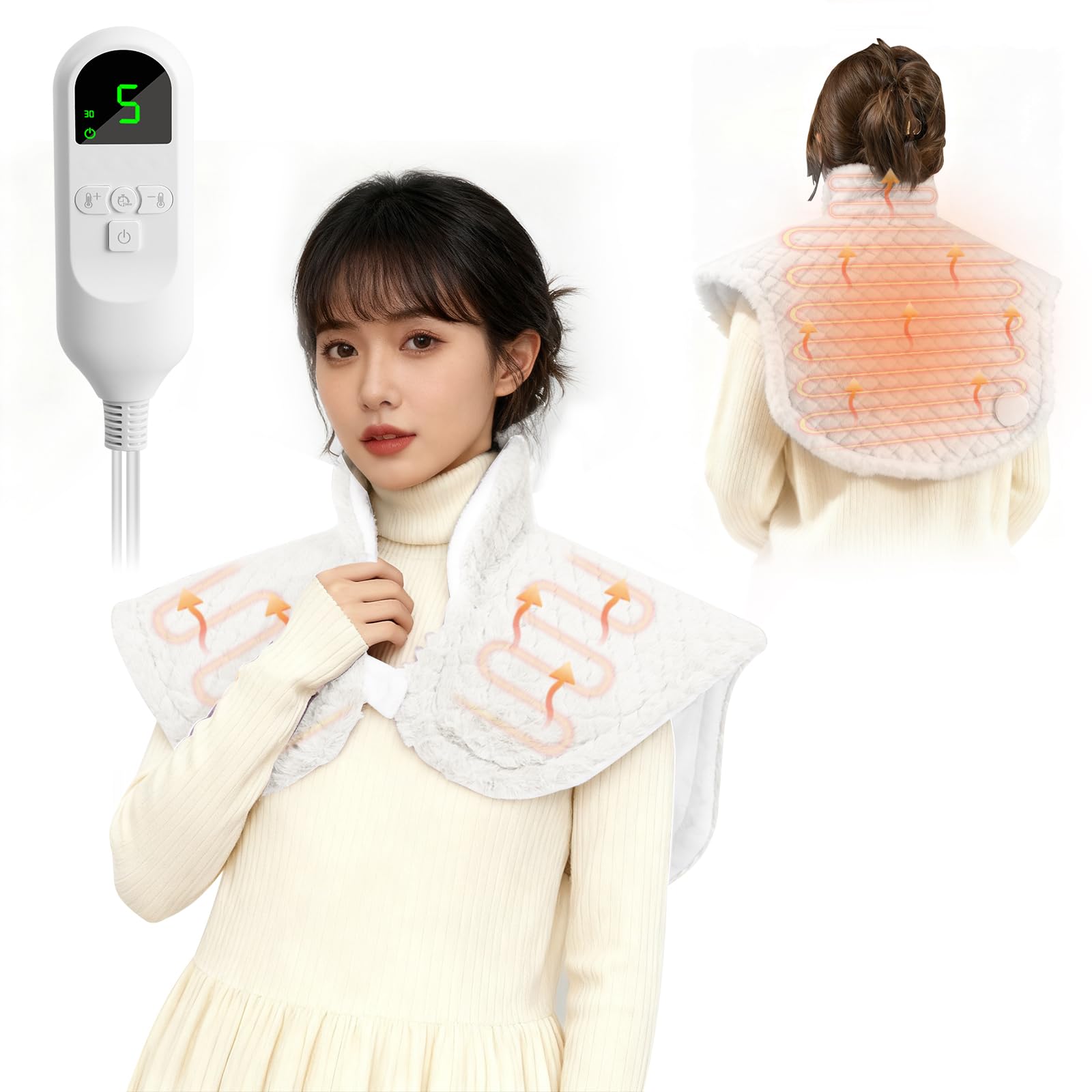 電気肩パッド 電気肩マット 【2025年革新アップ 極上のぬくもり 兎毛調】 電気肩掛け 電気ショール 肩..