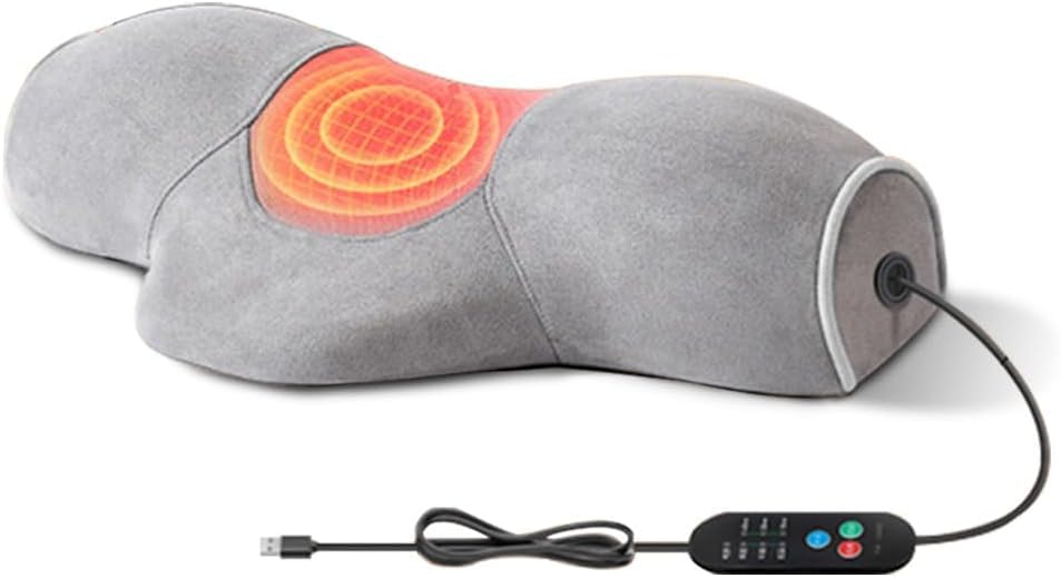 Meikaso首枕 (加温×EMS&TENSのW効果)首 ストレッチ ネックピロー 温めて首を伸ばす 枕 ネック ホットケア ピロー 低反発 通気性設計 洗濯可 アップグレード ハイエンド 誕生日プレゼント 男性 女性 ギフト 母の日 父の日 敬老の日 グ