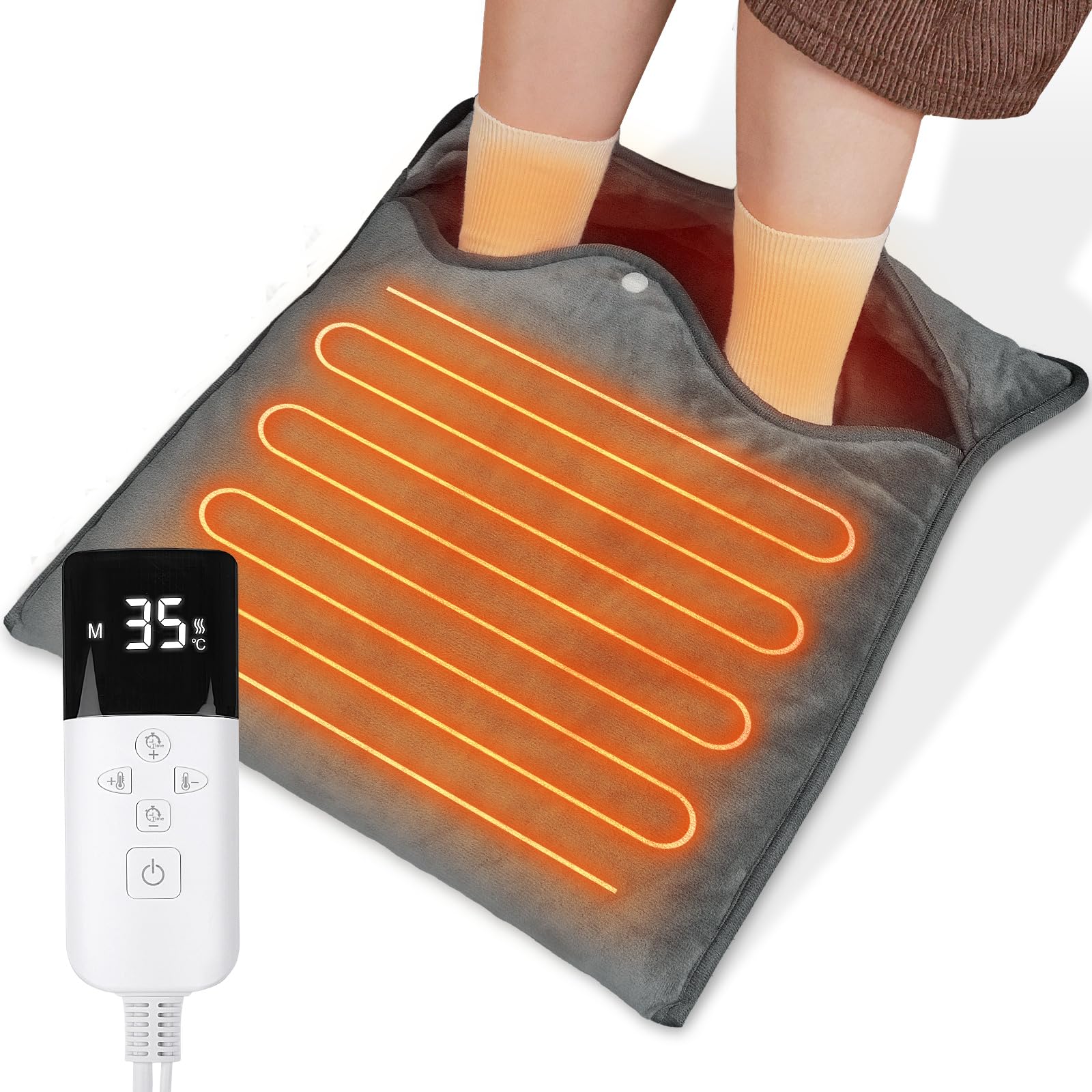 電気足温器 フットウォーマー【30℃・55℃無段階温度調節・ECO節電・両面加熱】足入れタイプ ホットマッ..